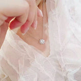 Moissanite 1 CT D Color VVS1 Excellent Cut Round Diamond Sunflower Pendant Necklace