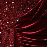 Sexy Curvy Plus Size One Shoulder Sleeveless Sequins Evening Dress