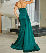 Elegant Strapless Evening Dress with Thigh Split - Perfect for Parties, Proms, and Special Occasions