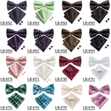 100% Silk Butterfly Pre-Tied Bow Tie Pocket Square Cufflinks Suit Set