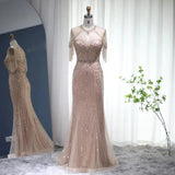 Champagne Tassel Luxury Mermaid Evening Long Dress
