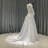 Beautiful Aline new design Wedding Dress with tulle ties