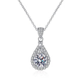 2CT Excellent Cut Moissanite Halo Pendant necklace