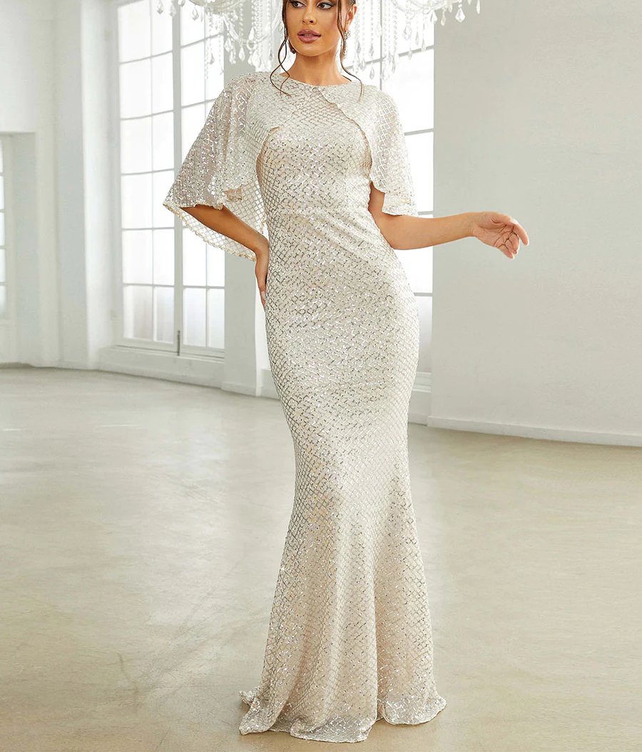 green emerald velvet dress A Line Elegant Square Neck See Through Long Sleeves Apricot Prom Dress, Apricot / L main image 1