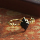New Vintage Court Style Lace Blue Crystal Micro Setting Diamond Stacking Ring Gold Plated