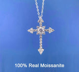 GRA Certified 1CT VVS Lab Moissanite Diamond Cross Necklace