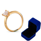 100% Real Moissanite Princess Cut Engagement Ring 18K Gold Plated
