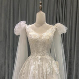 Beautiful Aline new design Wedding Dress with tulle ties