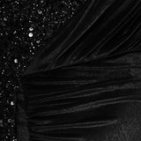 Velvet High Slit One Shoulder Elegant Evening Dress