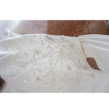 Luxury Ballgown Princess Wedding Dress Boat Neck with Pearls and Crystals