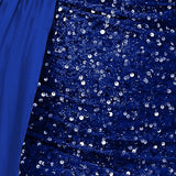 Sequins Suspender Evening Dress with High Slit