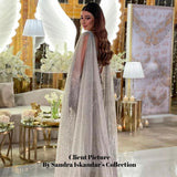 New Luxury Feather Crystal Evening Dress with Bling Cape