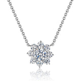 Moissanite 1 CT D Color VVS1 Excellent Cut Round Diamond Sunflower Pendant Necklace