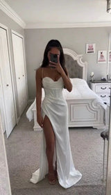 New Sling Sleeveless Slim Fit Open Back Slit Sexy Dress