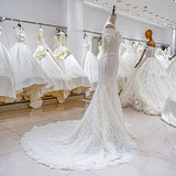 Sweetheart Mermaid Wedding Dress Ivory Lace Vintage style