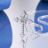 GRA Certified 1CT VVS Lab Moissanite Diamond Cross Necklace