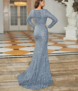 New Red Carpet Fashion sexy Long Sleeve Cutout Prom Dress