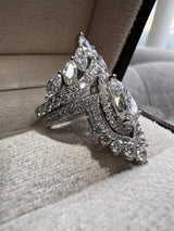 Triple Halo Pear Jasmine Wedding and Engagement Ring