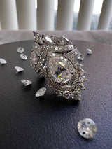 Triple Halo Pear Jasmine Wedding and Engagement Ring