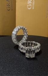 Viral Custom 35.2Ct Wedding Ring VVS1 Grade GRA/ IGI