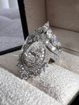 Triple Halo Pear Jasmine Wedding and Engagement Ring