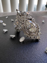 Triple Halo Pear Jasmine Wedding and Engagement Ring