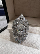 Triple Halo Pear Jasmine Wedding and Engagement Ring