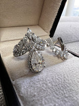 Triple Halo Pear Jasmine Wedding and Engagement Ring