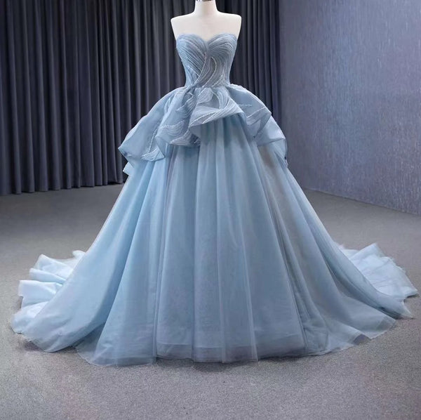 Cinderella Dusty Blue Ball Gown with Beading