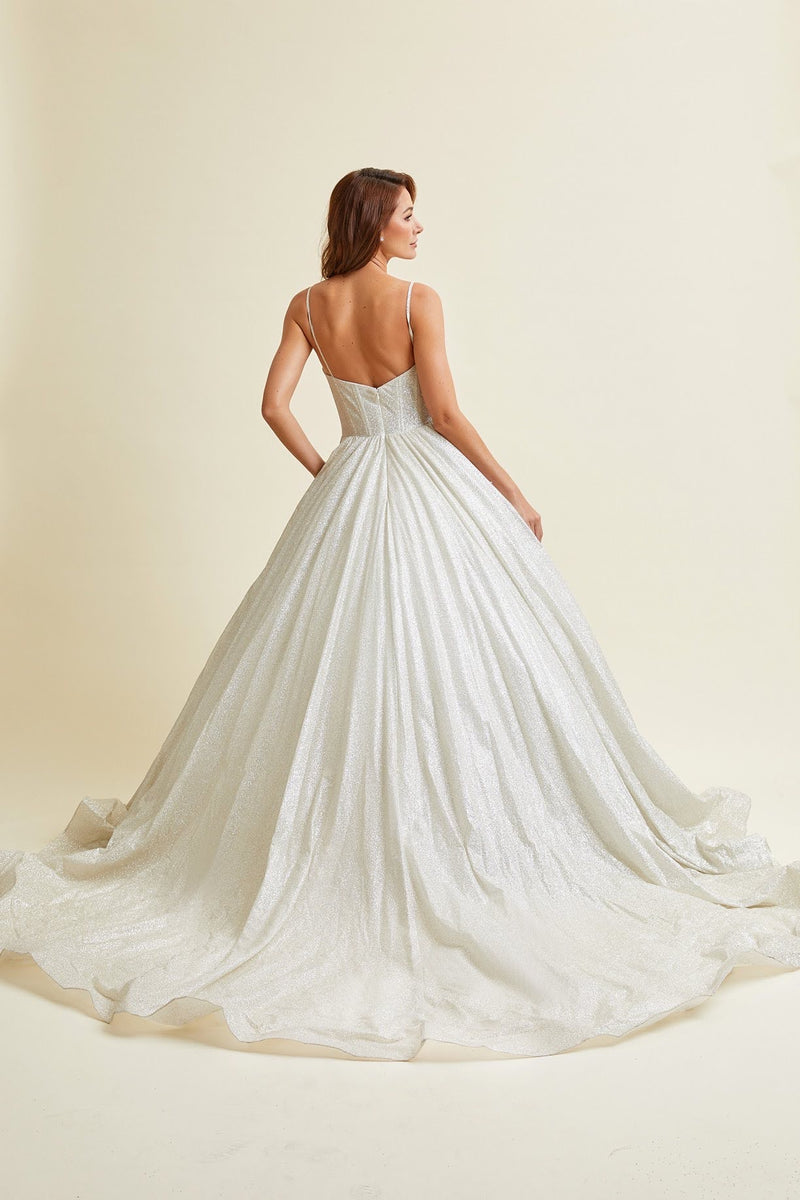 Glitter Ballgown Black / Ivory Wedding Dress
