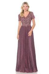 Scalloped Modest Formal Evening Dress