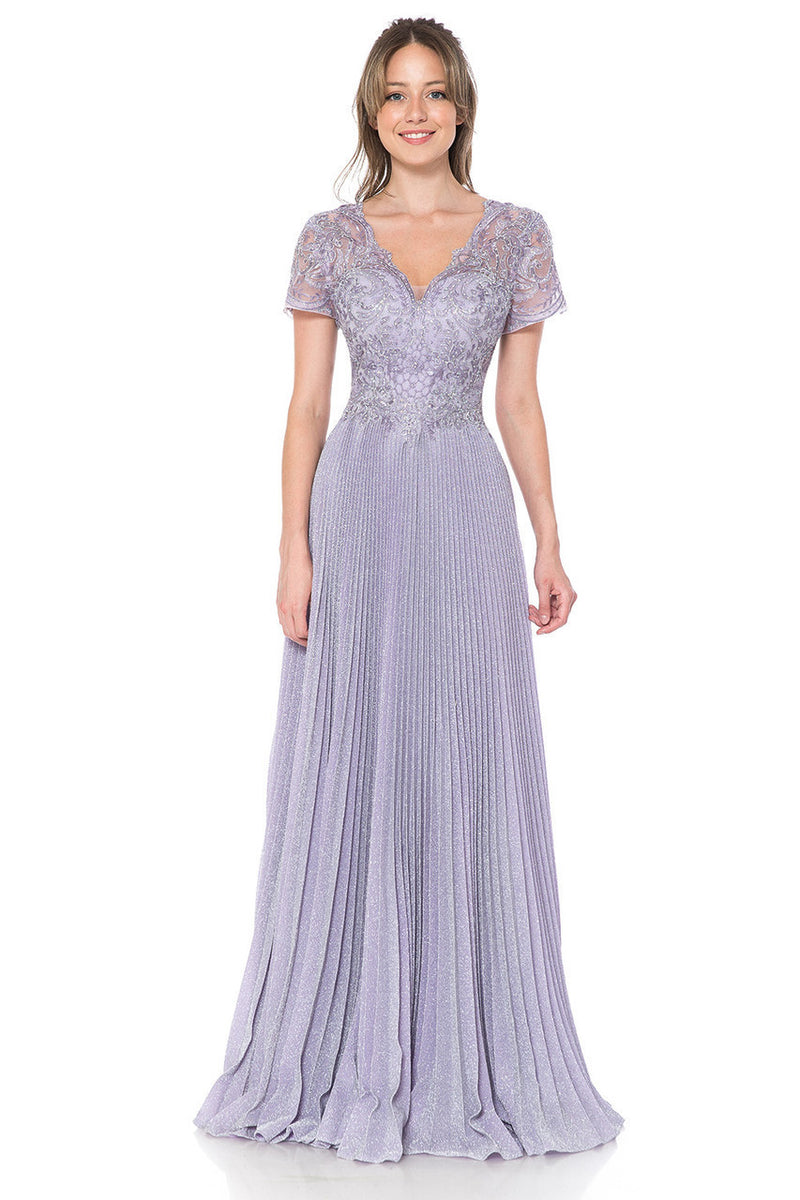 Scalloped Modest Formal Evening Dress