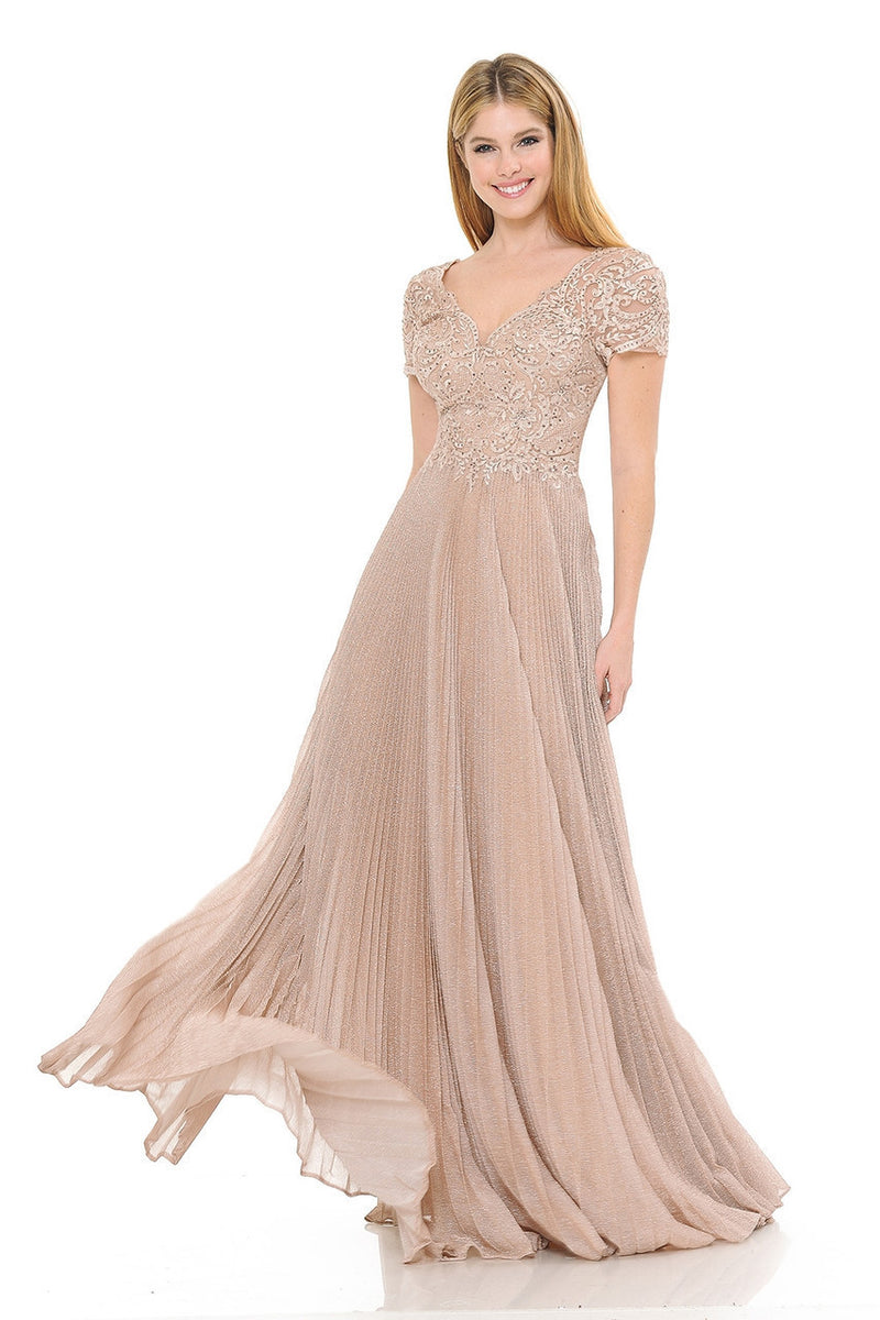 Scalloped Modest Formal Evening Dress