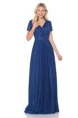 Scalloped Modest Formal Evening Dress