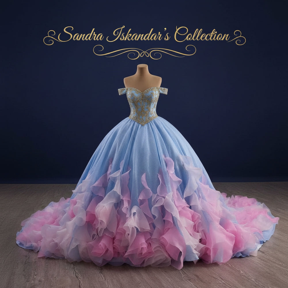 pink and blue quinceanera dresses Luxury & Blush Ruffle Quinceañera Ball Gown with Glitter Tul – Sandra's Bridal Collection Quality Polyester Tulle Neckline Size:41.5 (US 10.5) Collection: CHOC&POLKA Men's Black Leather Cap