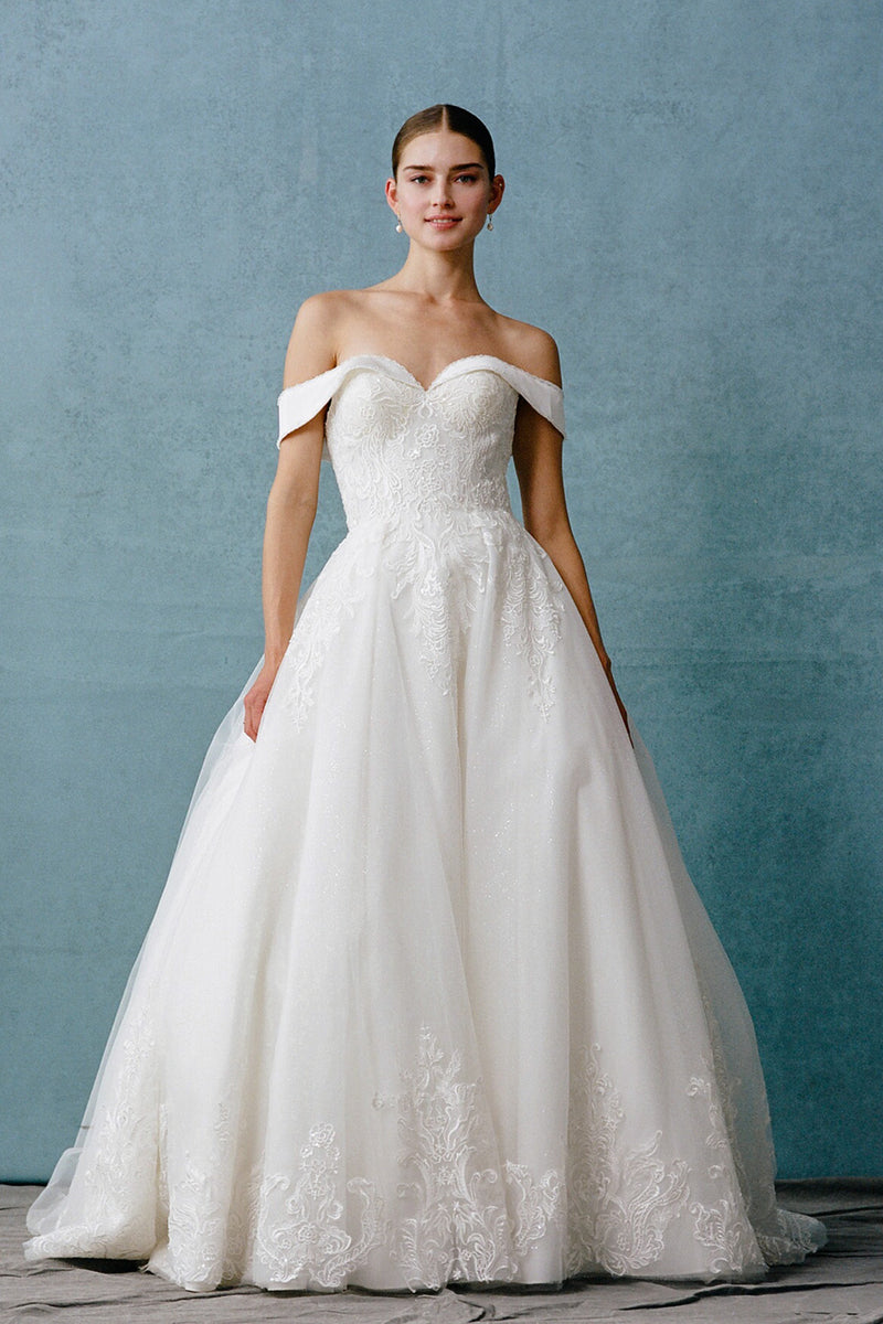 Stunning Ball Gown ,Off Shoulder Wedding Dress with Glitter Tulle XL Stunning Ball Gown ,Off Shoulder Wedding Dress with Glitter Tulle XL