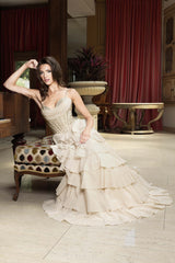 Layered Embellished Long Formal Dress
