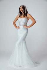 Silver / Black Glitter Mermaid Wedding Dress
