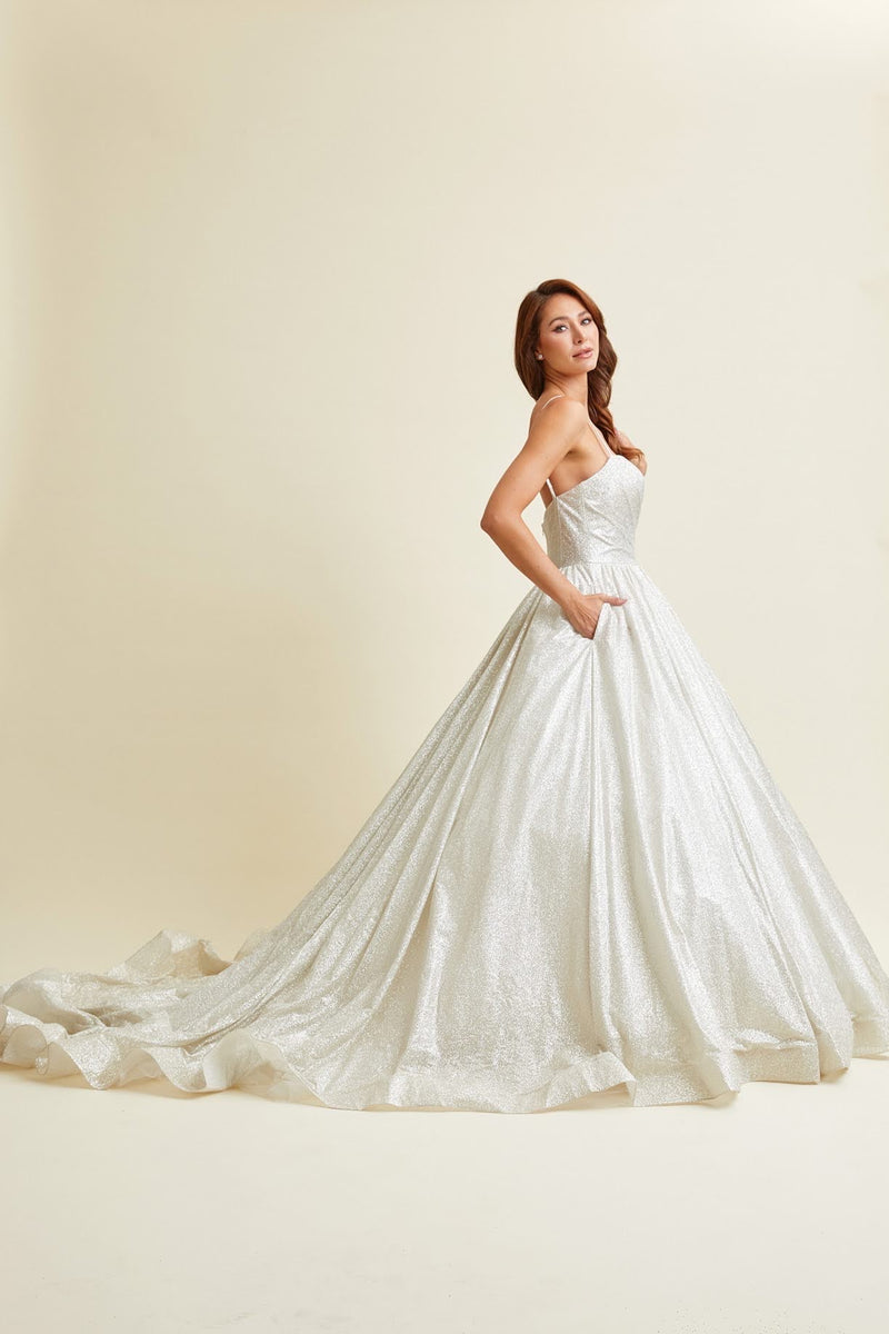 Glitter Ballgown Black / Ivory Wedding Dress Sandra's Bridal Collection Glitter Ballgown Black / Ivory Wedding Dress Sandra's Bridal Collection