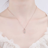 Elegant & Contemporary Moissanite Pendant Necklace in 18K Rose Gold Plating