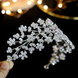 Floral Pattern Swarovski Wedding Head Band- Avery