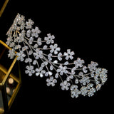 Floral Pattern Swarovski Wedding Head Band- Avery