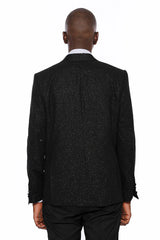 Black Shawl Lapel Sparkly Men’s Party Blazer - Slim Fit, Formal Jacket