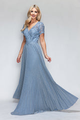 Scalloped Modest Formal Evening Dress