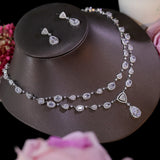 Pear shaped Crystal Necklace and Earring Bridal Set