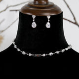 Pear shaped Crystal Necklace and Earring Bridal Set