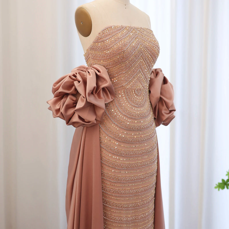 Luxury High Fashion Evening Dresses with puff sleeve cape Sandra's Bridal Collection Luxury High Fashion Evening Dresses with puff sleeve cape Sandra's Bridal Collection