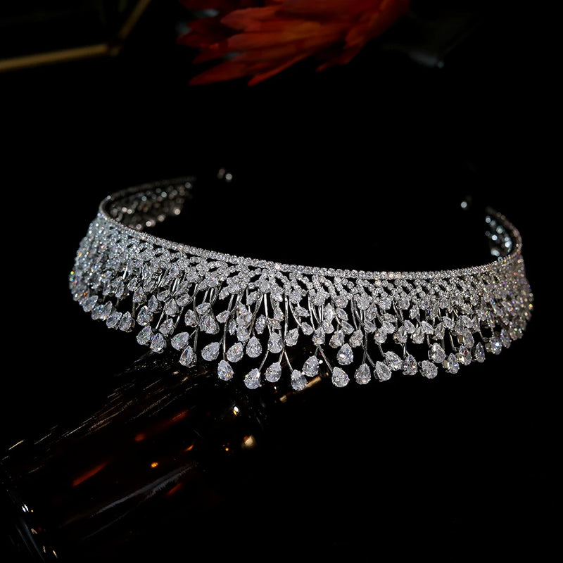 Beautiful hand Crafted Swarovski  Crystal Elements wedding Crown- Elowen