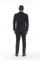 Black three-piece shawl lapel tuxedo view 4