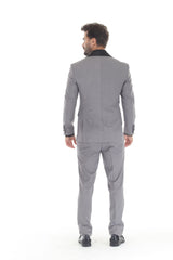 Medium gray three-piece shawl lapel tuxedo view 2